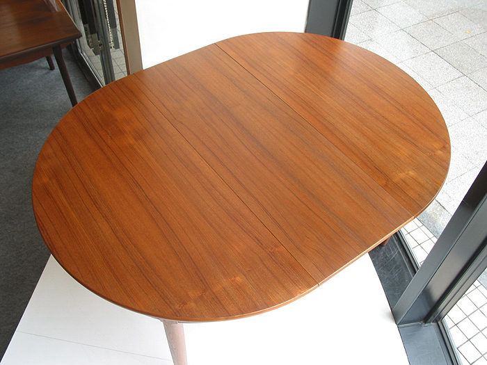 チーク×オーク ラウンドダイニングテーブル(エクステンション