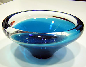 Blue Glass Ashtray