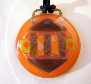 Higgins Studio Glass Pendant (orange)