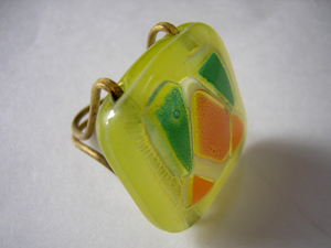 Higgins Studio Glass Ring (clear yellow)