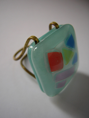 Higgins Studio Glass Ring (smile blue)
