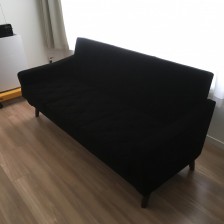 カリモク60　ロビーチェア3シーター　モケットブラック1