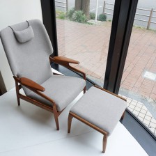 Teak Lounge chair（Reclining）Kvadrat Hallingdal 65 / ラウンジチェア（リクライニング）クヴァドラ ハリンダル65 ビンテージ北欧・ヨーロッパ家具