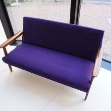 カリモク60 Kチェア2シーター用 カバー なすび パープル カラフル