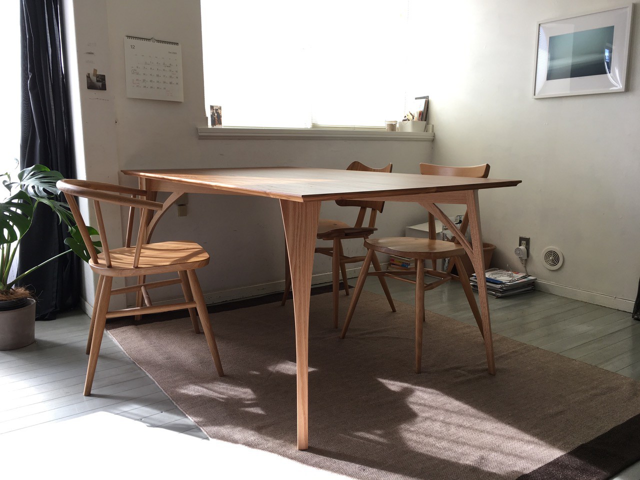 DECO-BOCO Original Dining table Desk / デコボコ オリジナルダイニングテーブル デスク チーク×オーク（オーダー コンパクト デスク）150cm