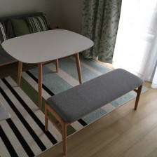 カリモク60 Kチェア2シーター・ベンチ（ミストグレー）、Dテーブル（ホワイト/ピュアビーチ）のお届け