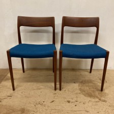 J.L.Moller　N.O.Moller No.77 Chair Teak / J.L.モラー ニールス・O・モラー チーク ダイニングチェア　/ stock2108-23（メンテナンス前）ビンテージ北欧家具