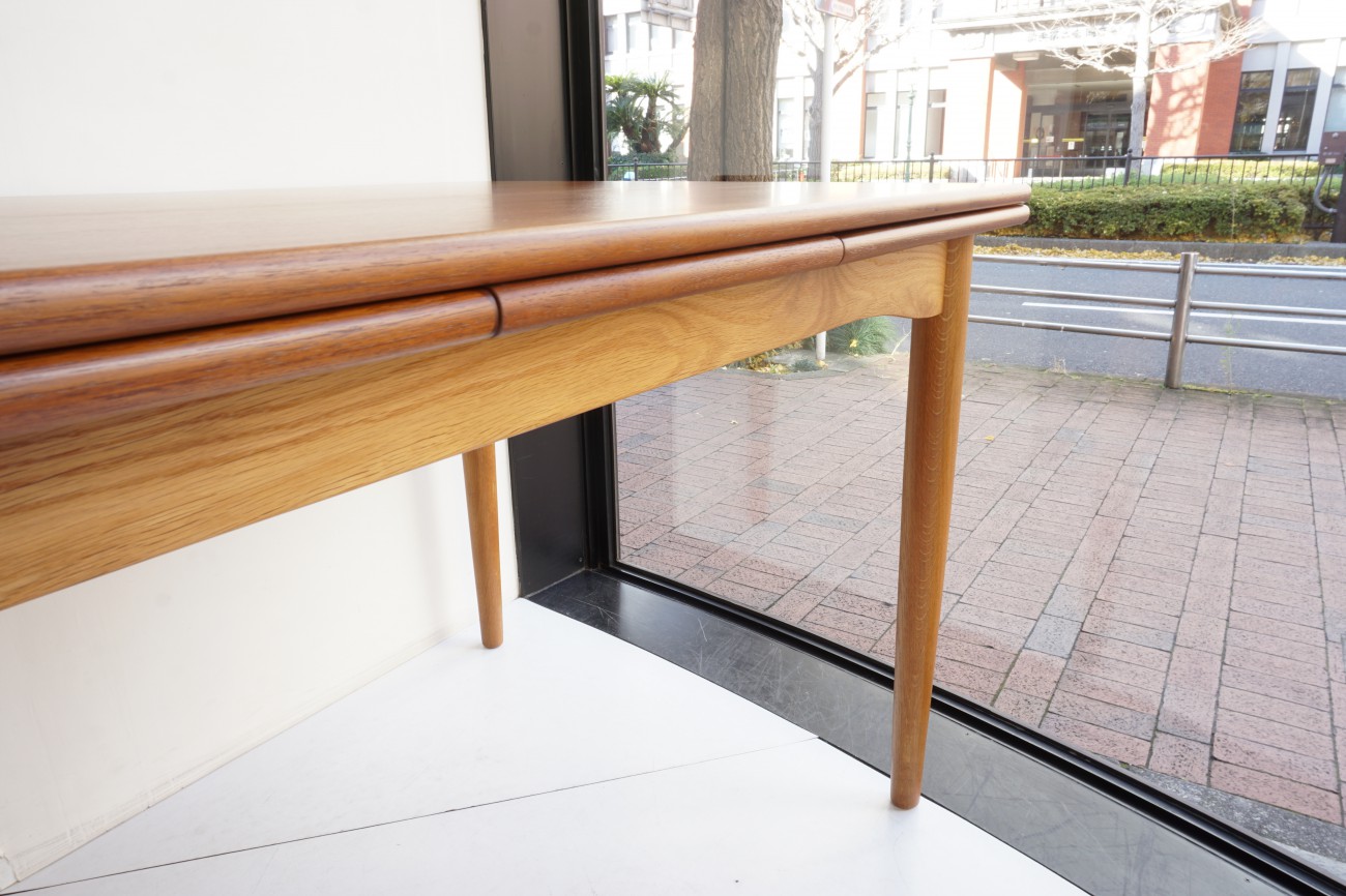 Teak×Oak dining table / チーク×オーク エクステンション ダイニングテーブル　ビンテージ北欧家具