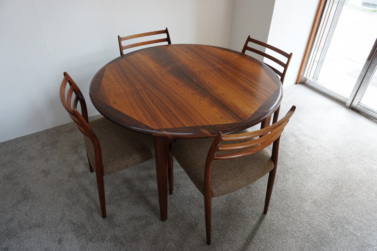 メンテナンス前 Svend Aage Madsen K. Knudsen & Son Rosewood Round Dining Table